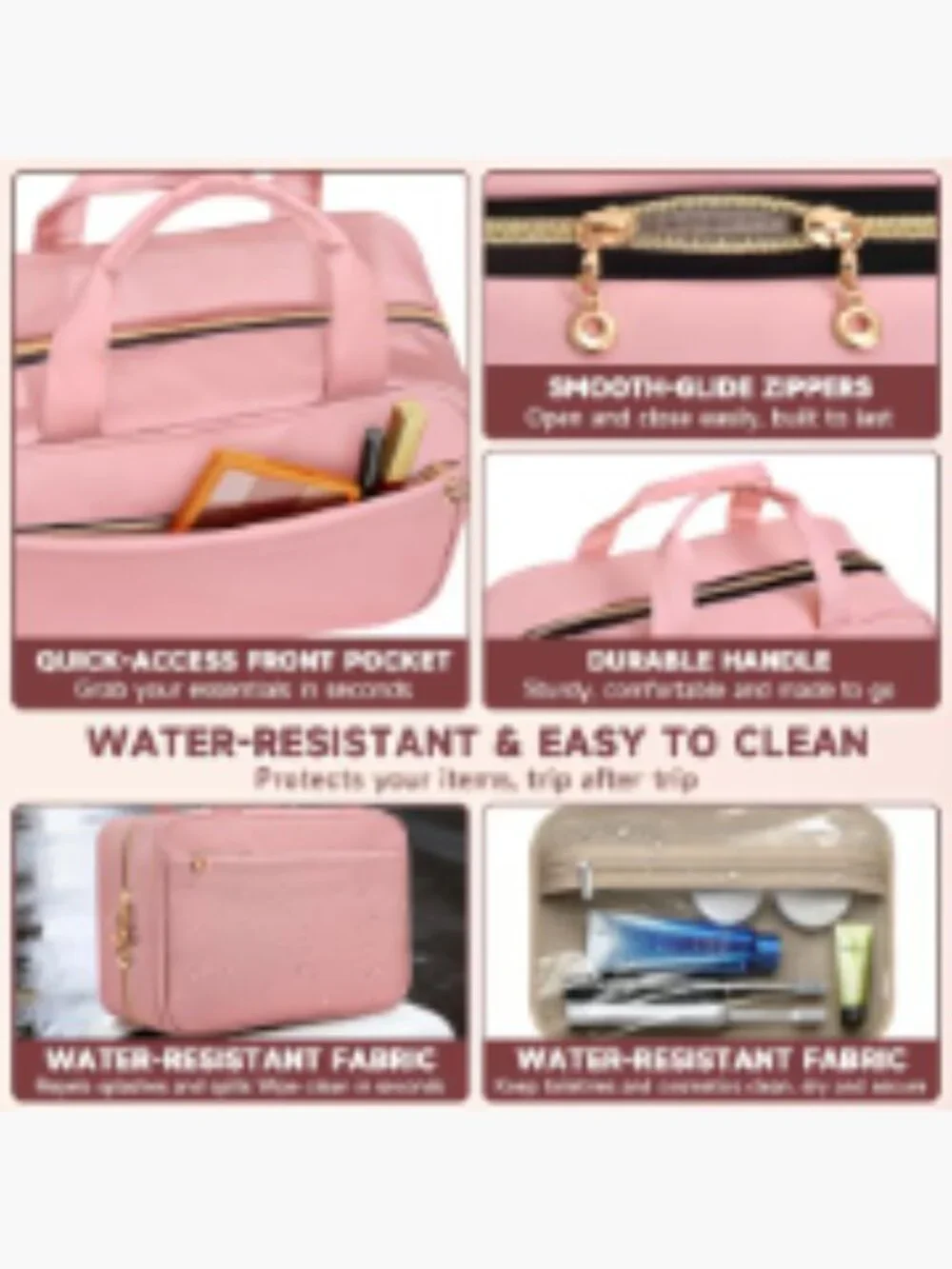 Hanging Toiletry Bag Travel Makeup Organizer Clear Pockets Oxford Cloth